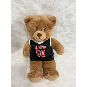 Build A Bear Workshop Brown Teddy Bear Plush with BABW 00 Basketball Jersey